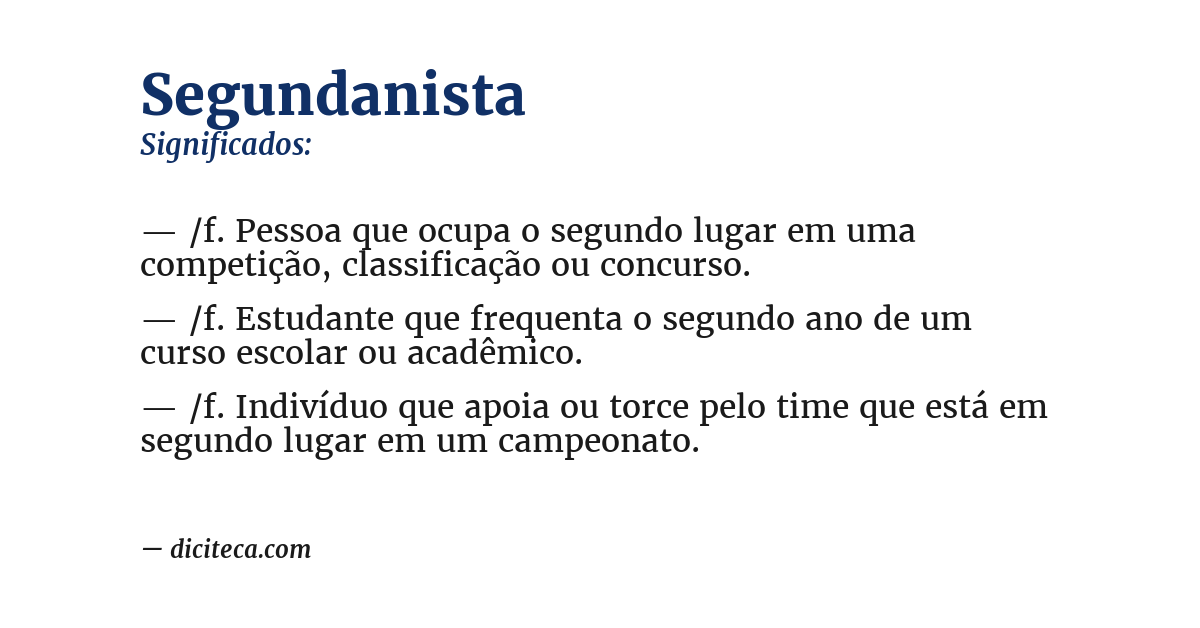 Significado de segundanista