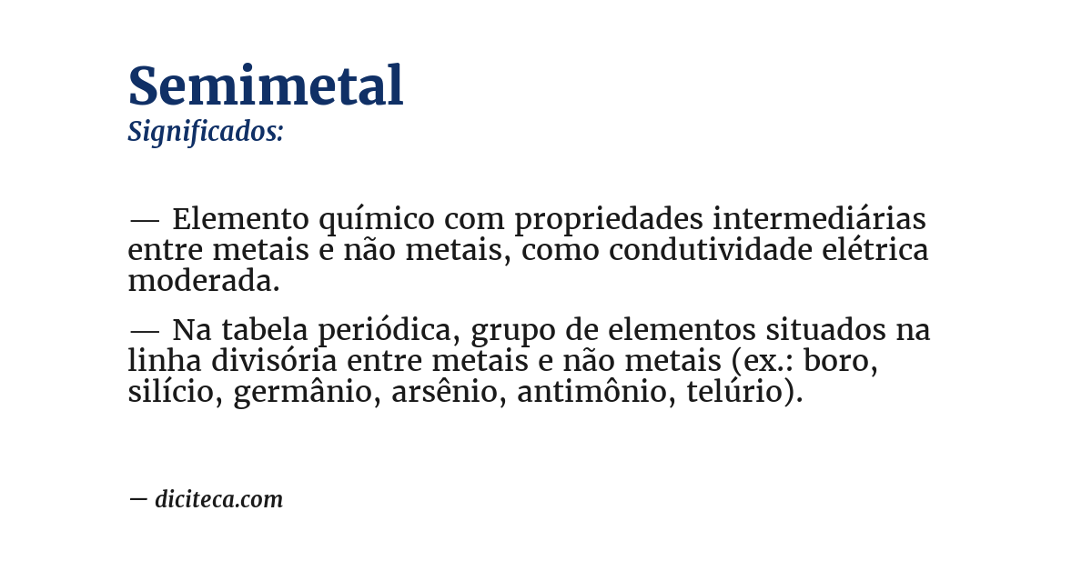 Significado de semimetal