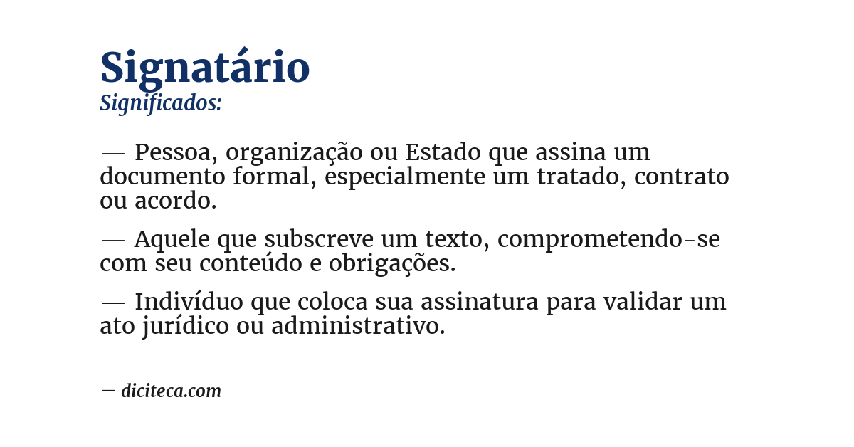Significado de signatário