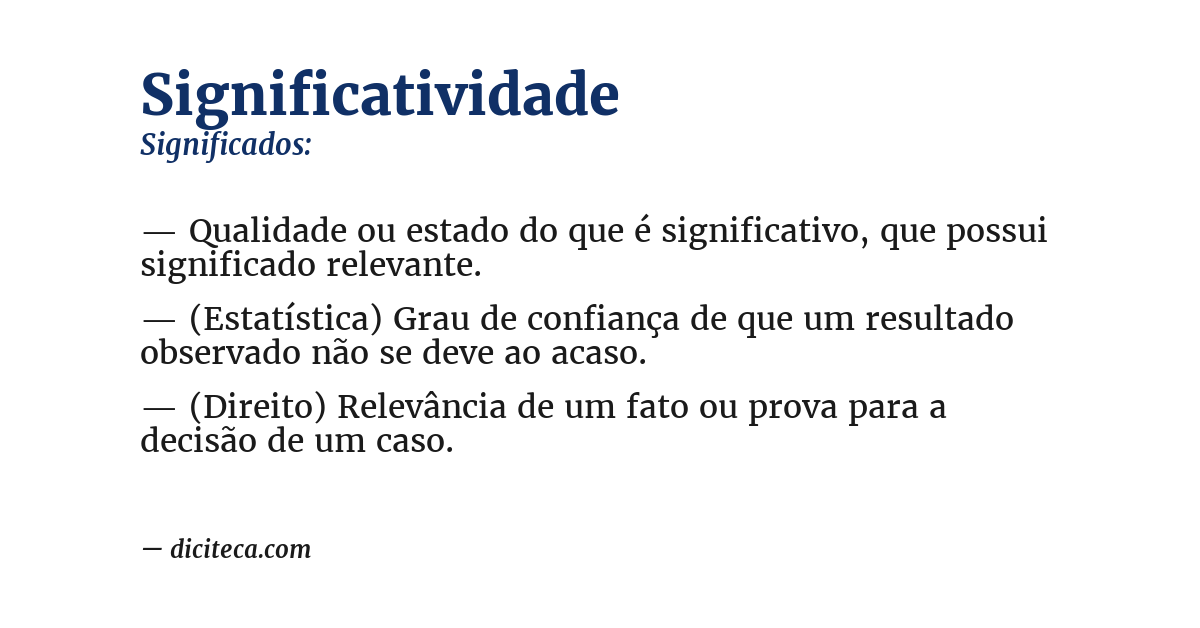 Significado de significatividade