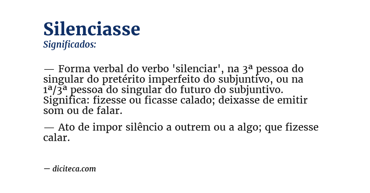 Significado de silenciasse