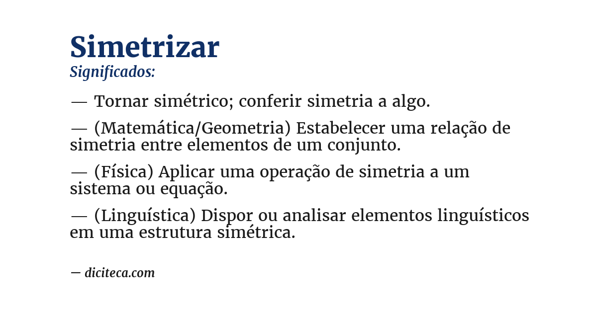Significado de simetrizar
