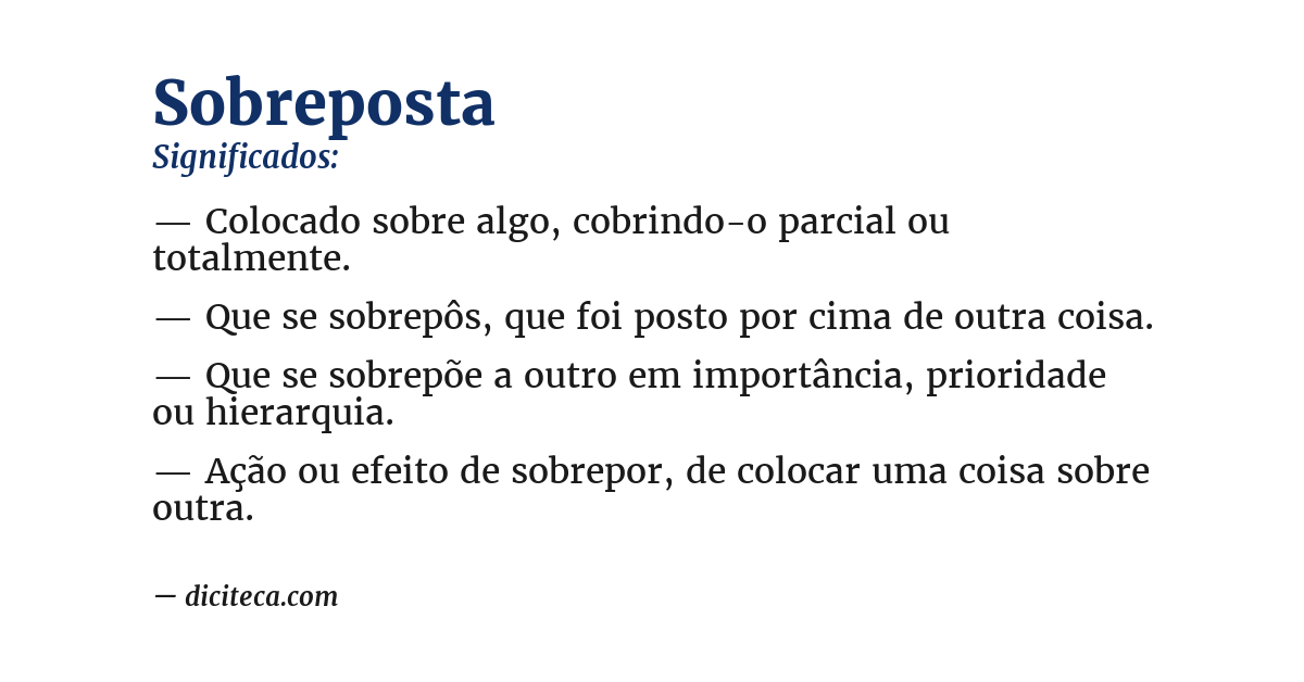 Significado de sobreposta