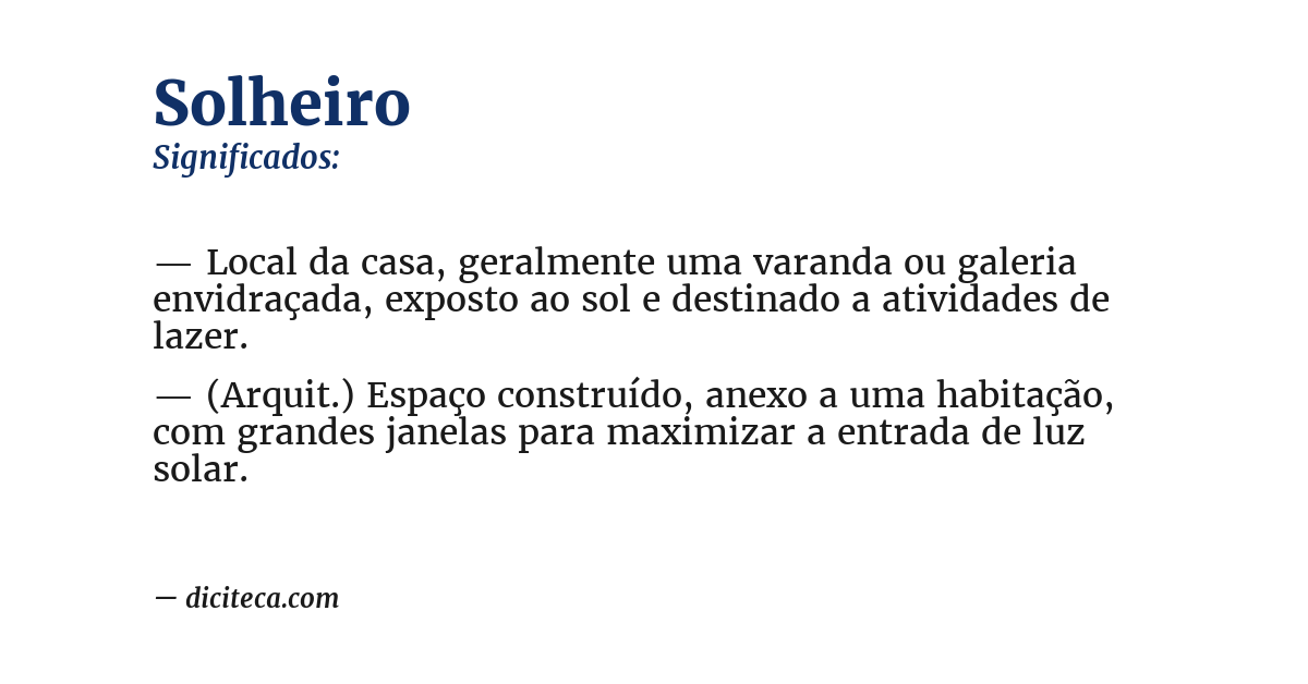 Significado de solheiro