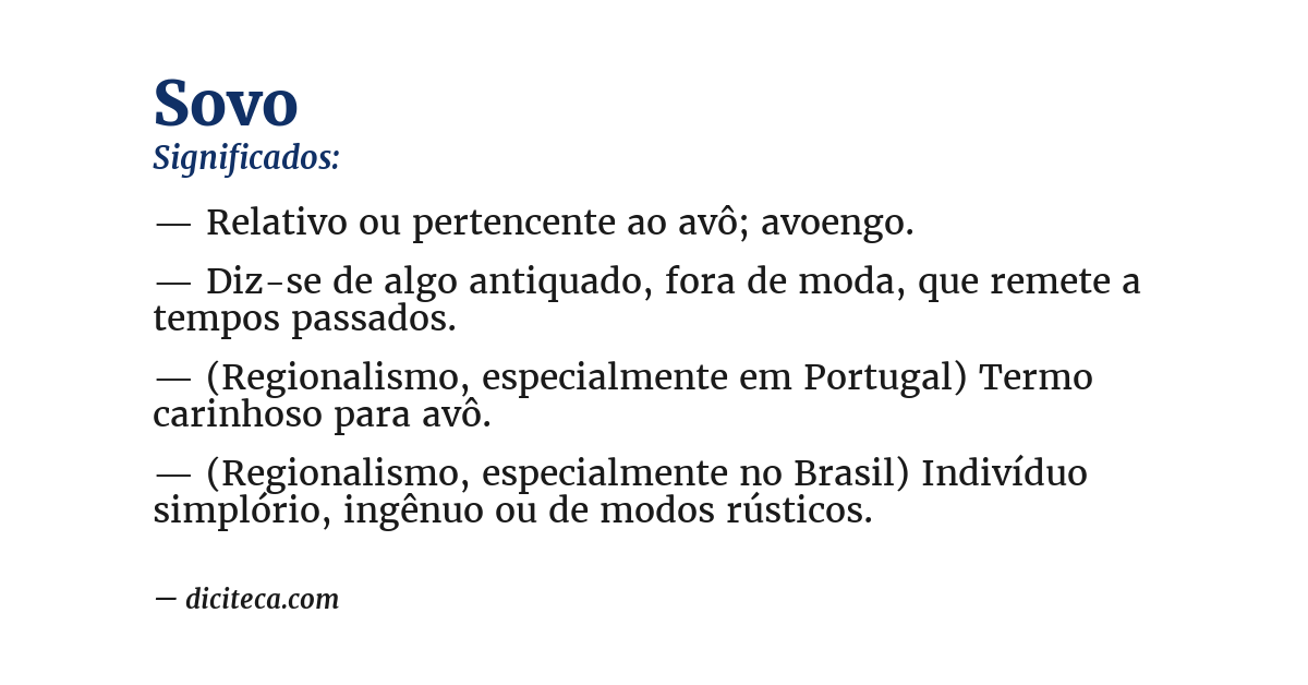 Significado de sovo