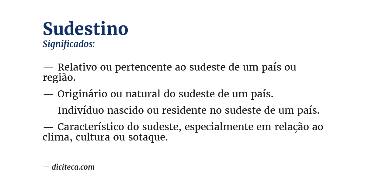 Significado de sudestino