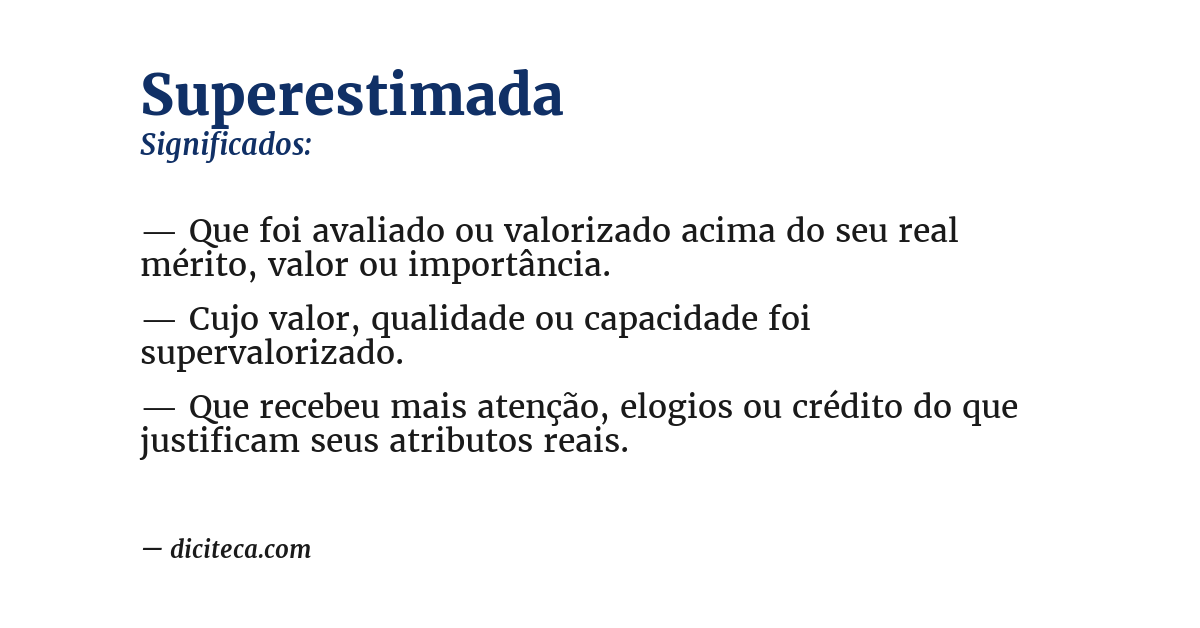 Significado de superestimada
