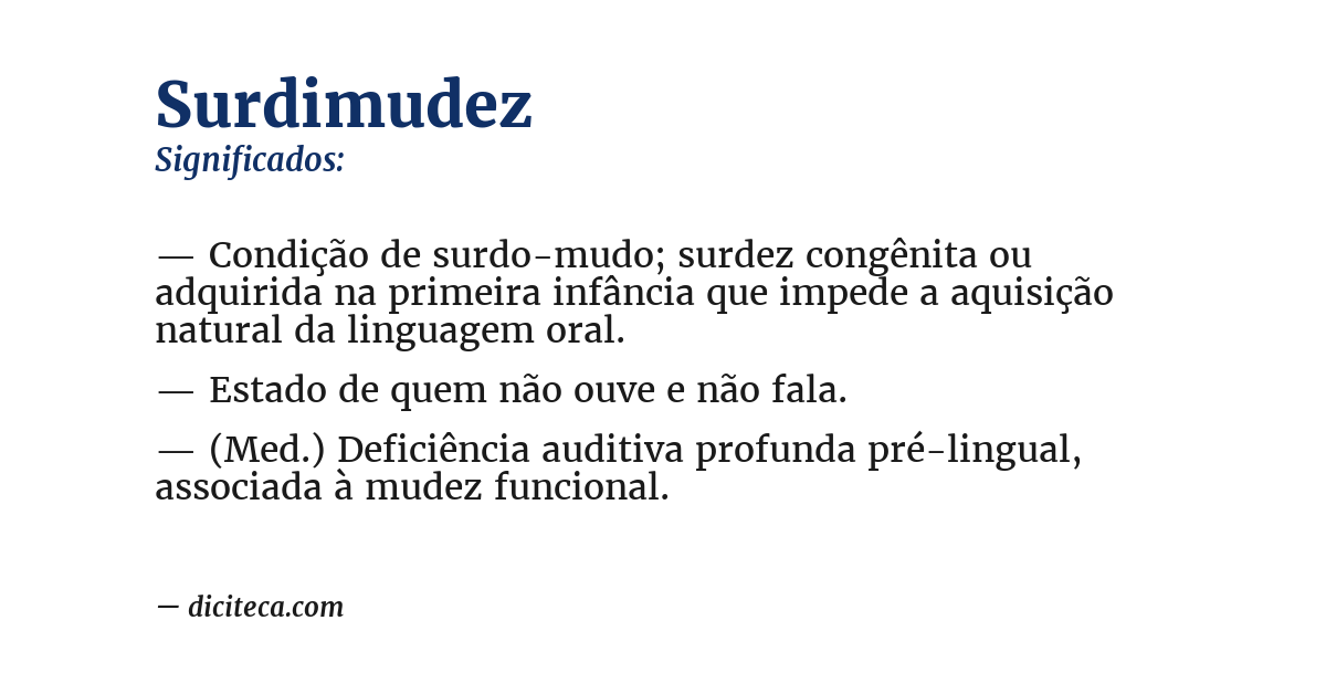 Significado de surdimudez