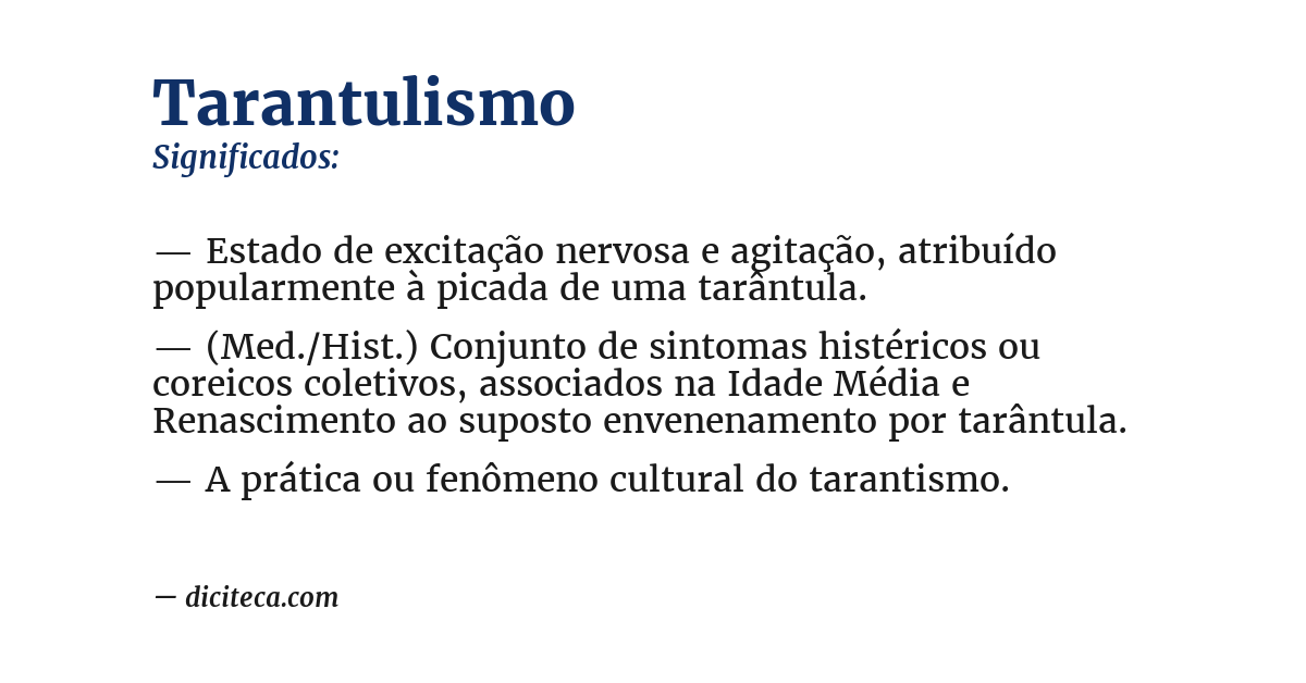 Significado de tarantulismo