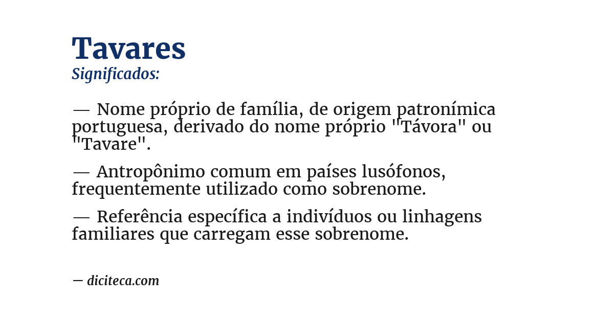 Significado de tavares