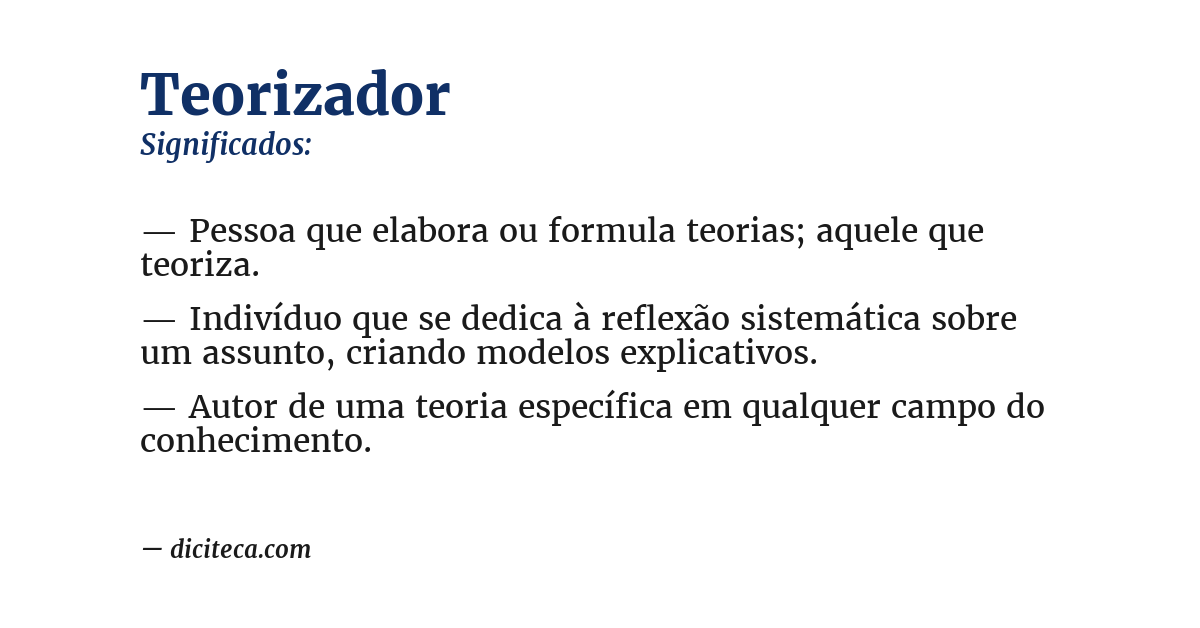 Significado de teorizador