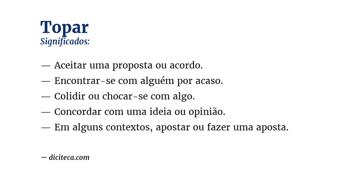 Significado de topar