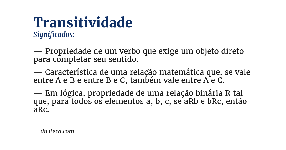 Significado de transitividade
