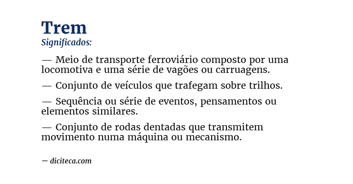 Significado de trem