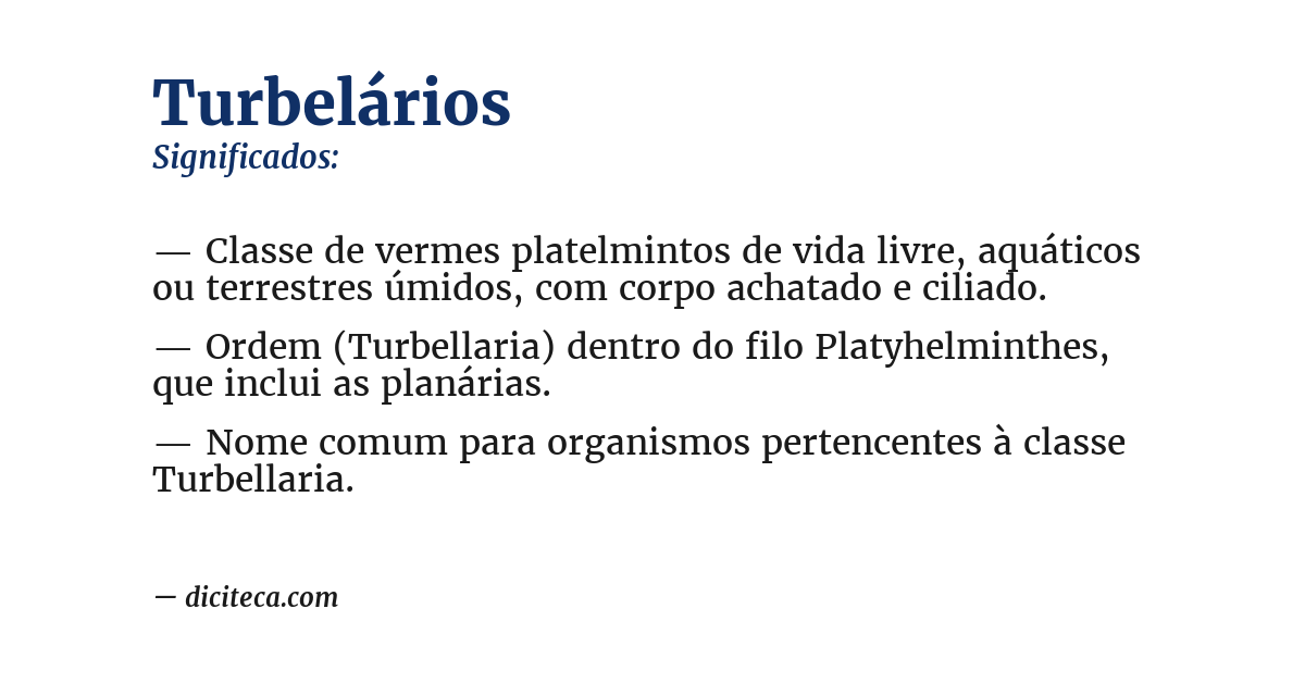Significado de turbelários