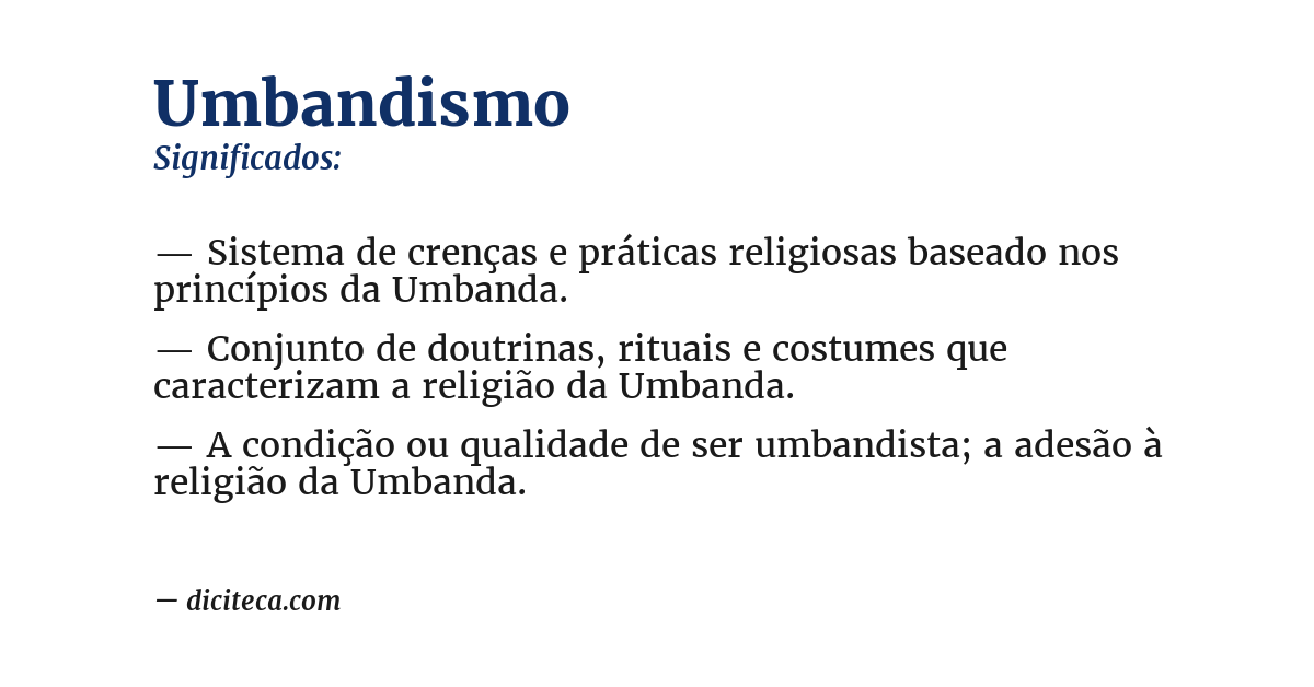 Significado de umbandismo