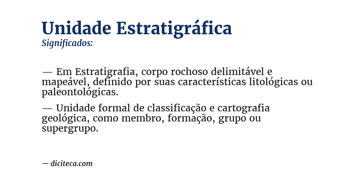 Significado de unidade estratigráfica