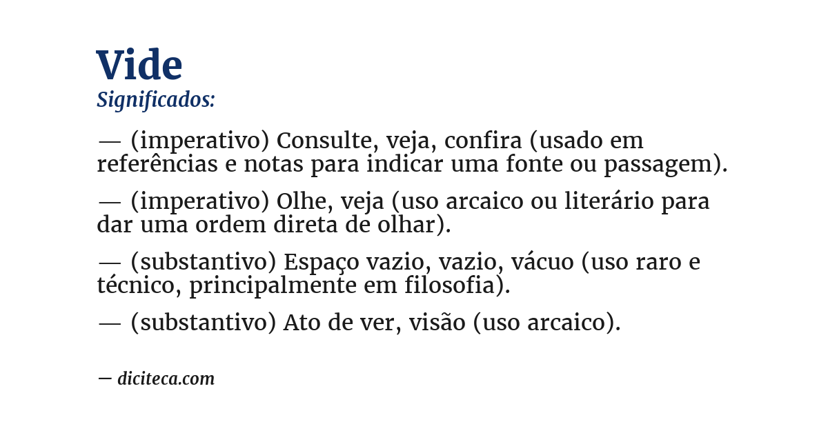 Significado de vide