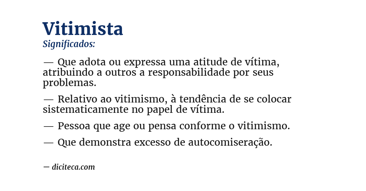 Significado de vitimista