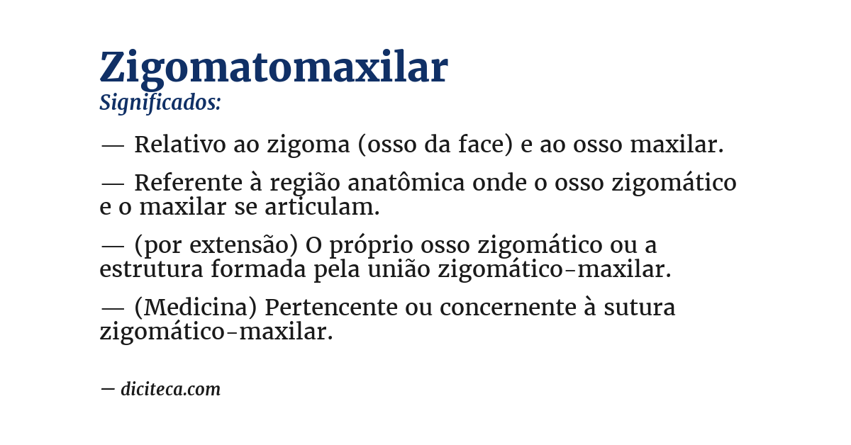 Significado de zigomatomaxilar
