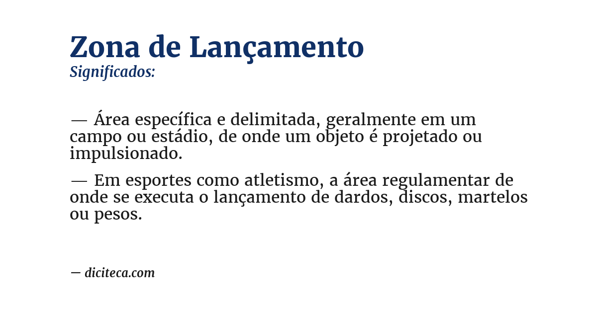 Significado de zona de lançamento