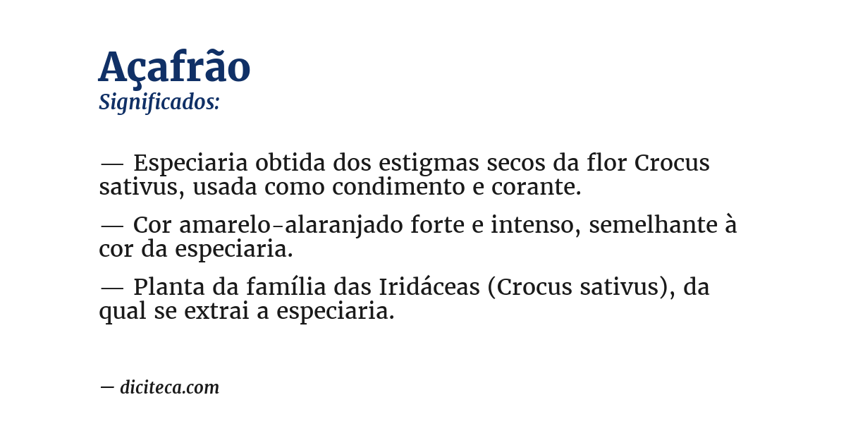 Significado de açafrão