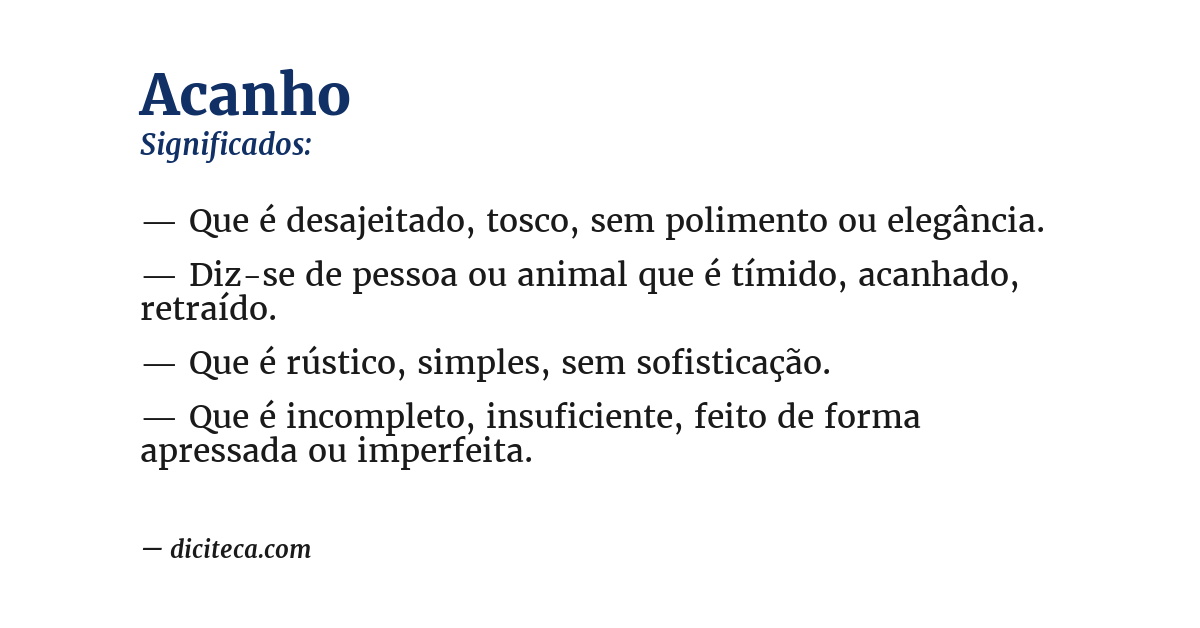 Significado de acanho