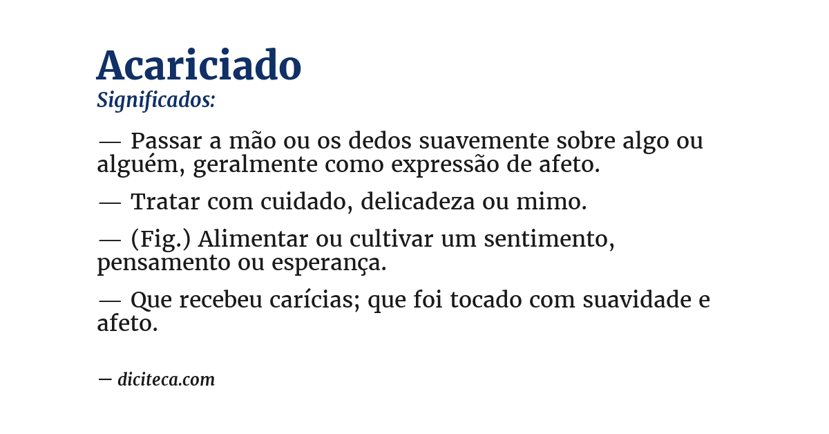 Significado de acariciado