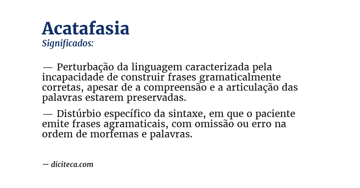 Significado de acatafasia