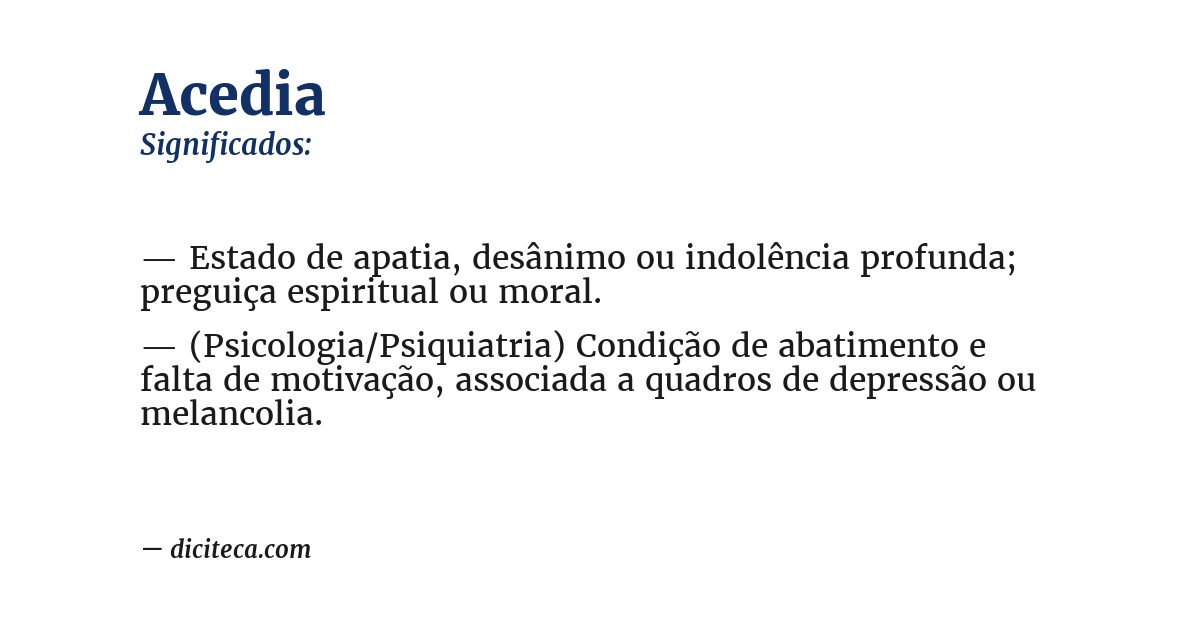 Significado de acedia