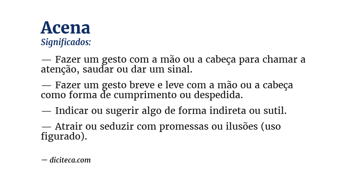 Significado de acena