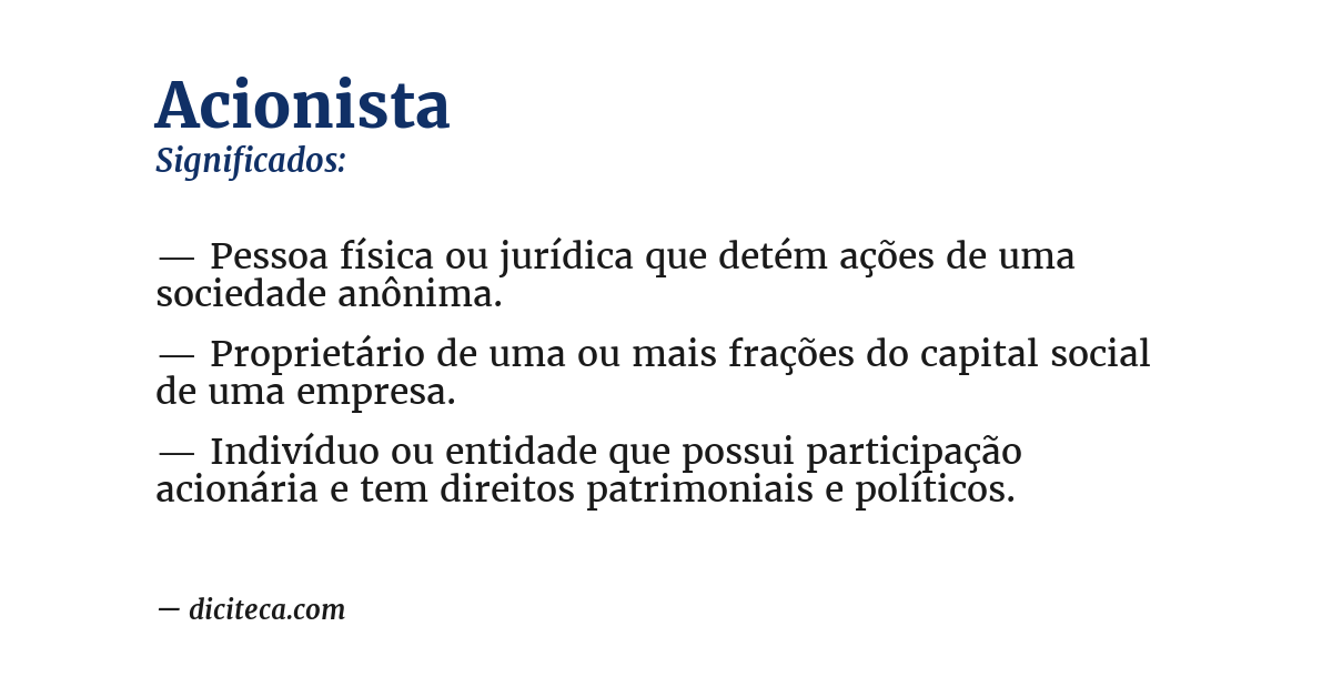 Significado de acionista
