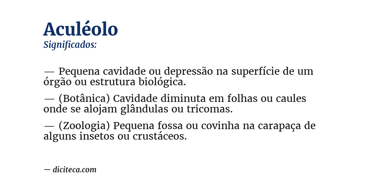 Significado de aculéolo