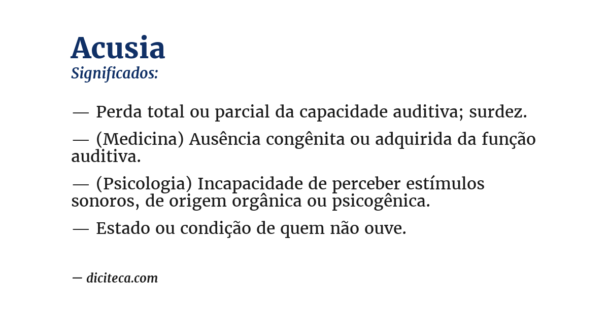 Significado de acusia