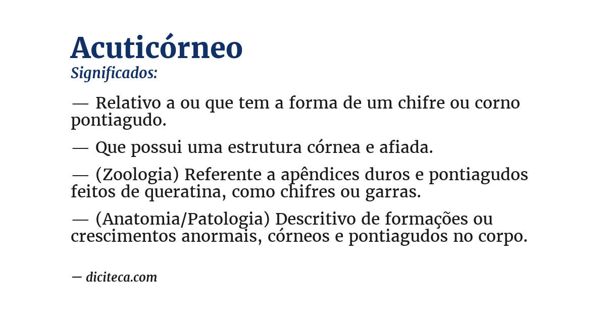 Significado de acuticórneo