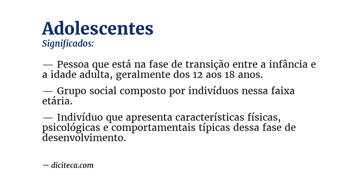 Significado de adolescentes
