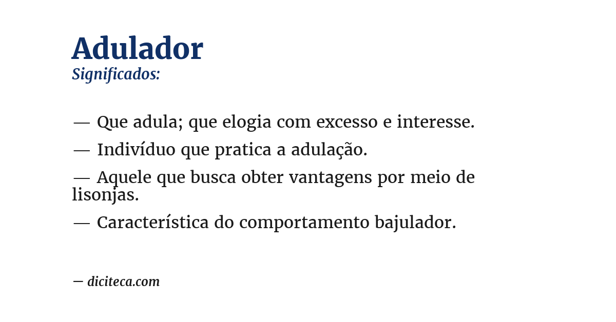 Significado de adulador