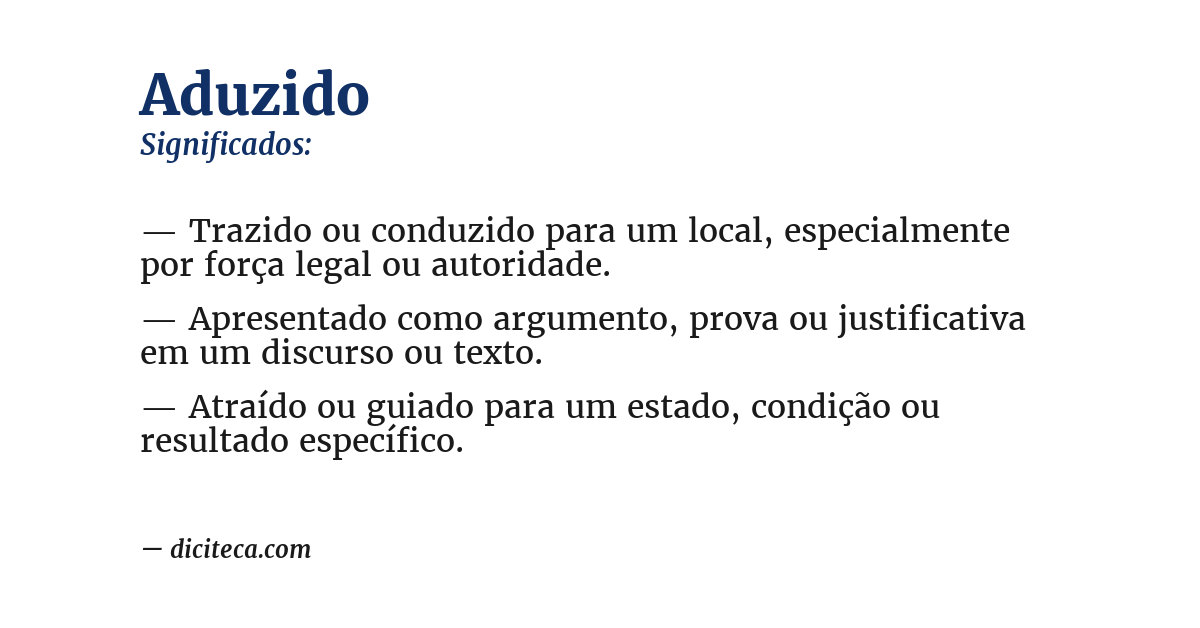 Significado de aduzido