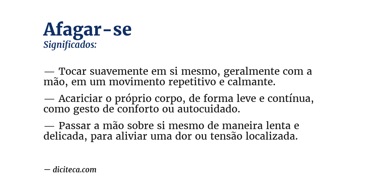 Significado de afagar-se