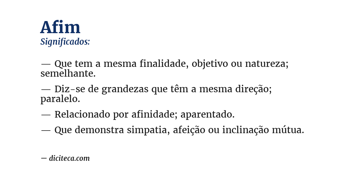 Significado de afim