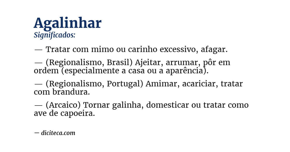 Significado de agalinhar