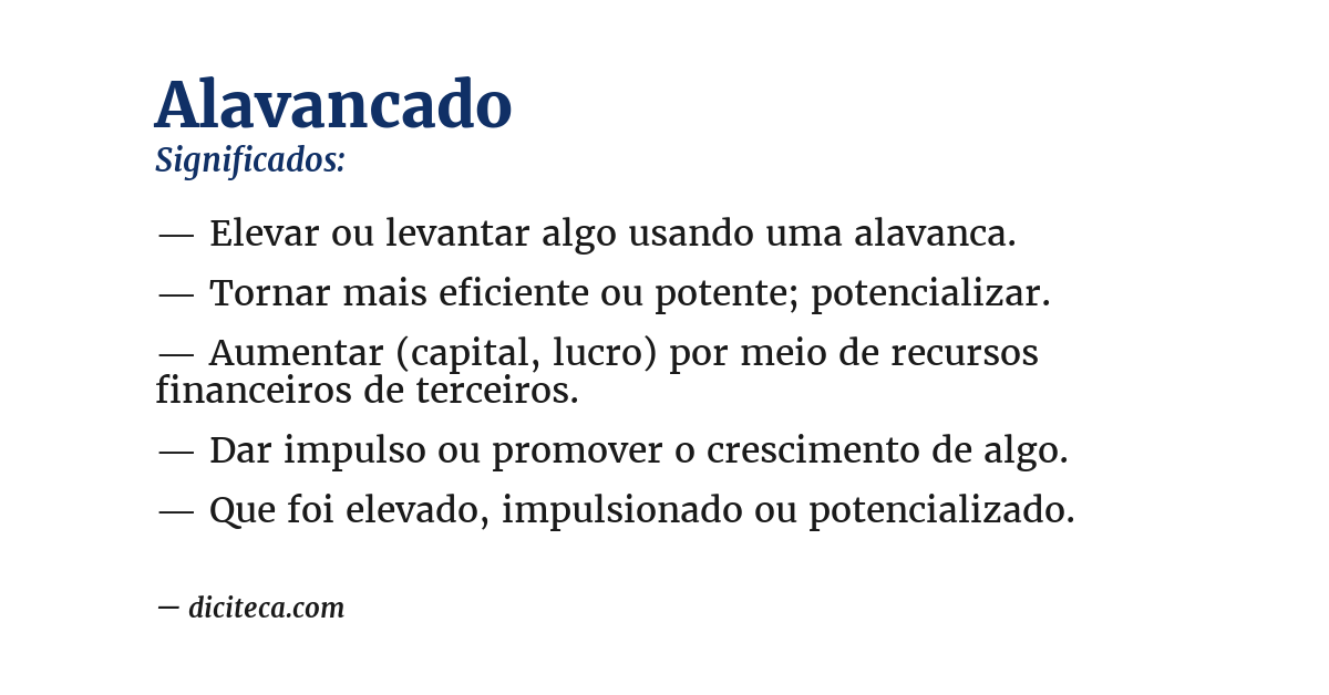 Significado de alavancado