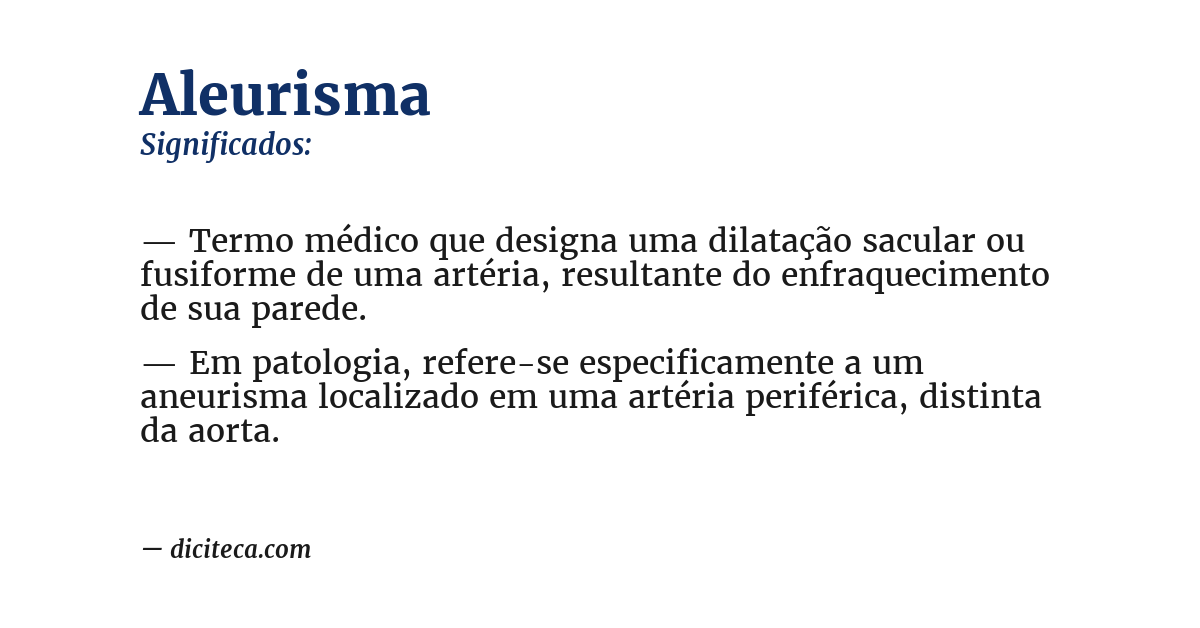 Significado de aleurisma