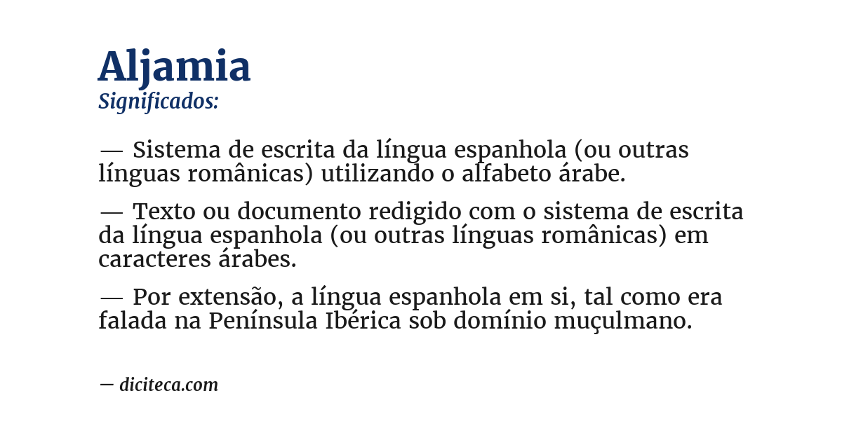 Significado de aljamia