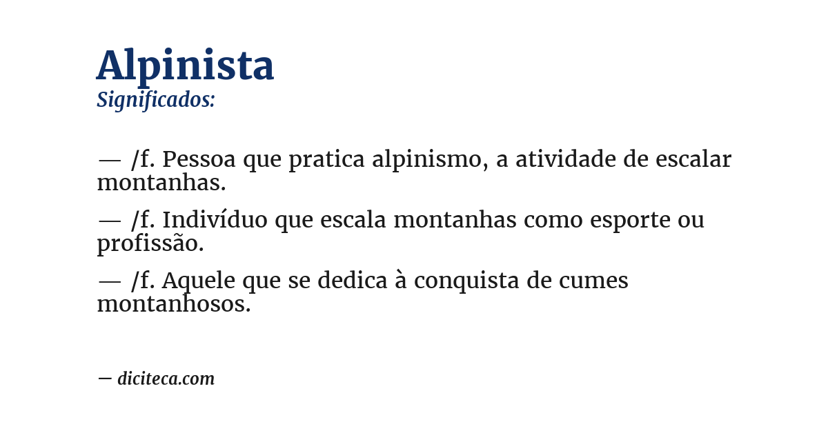 Significado de alpinista