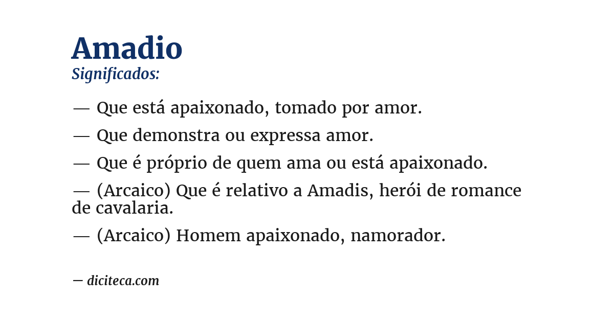 Significado de amadio