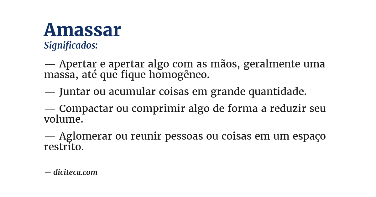 Significado de amassar