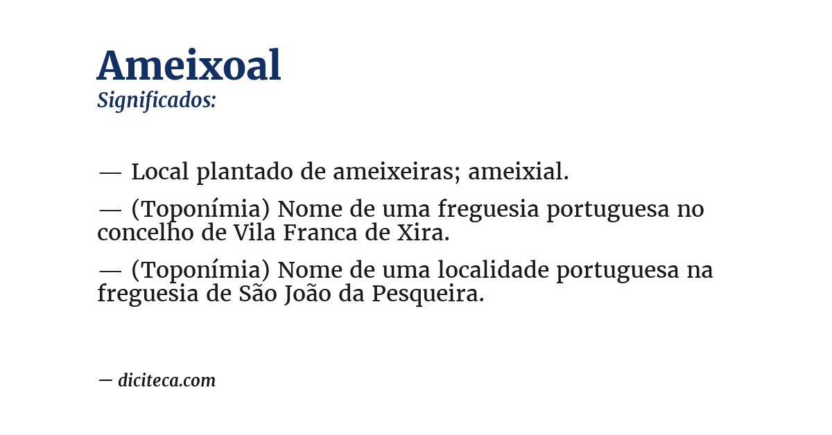 Significado de ameixoal