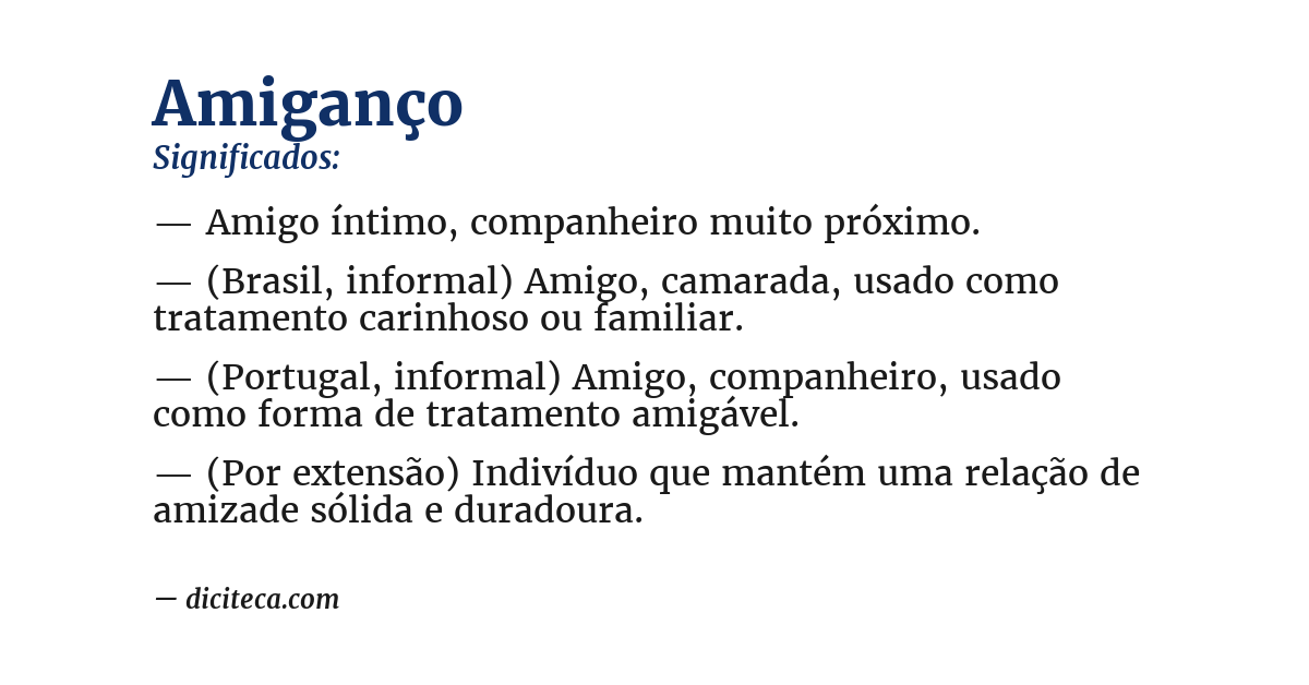 Significado de amiganço