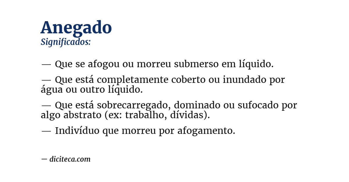 Significado de anegado